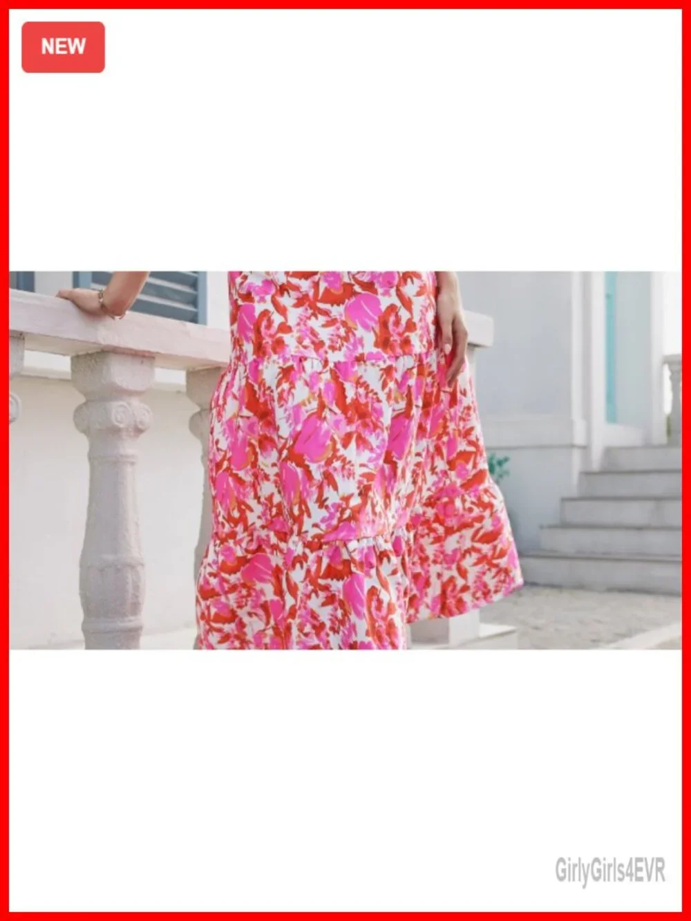 2 Piece Skirt Set Floral Maxi Smocked Top A-Line Summer Beach